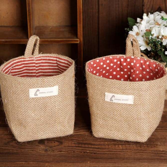 Non Woven Fabric Storage Basket Bag Sack Cloth Hanging Soft Non Woven Fabric Storage Basket Bag Sack Cloth Hanging Soft Breathable Stripe Bags Blue Anchor Intl