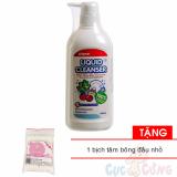 Nước rửa bình sữa Pigeon 700ml chai Tặng 1 gói tăm bông đầu nhỏ