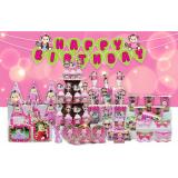 Set bàn tiệc chủ đề gà hồng