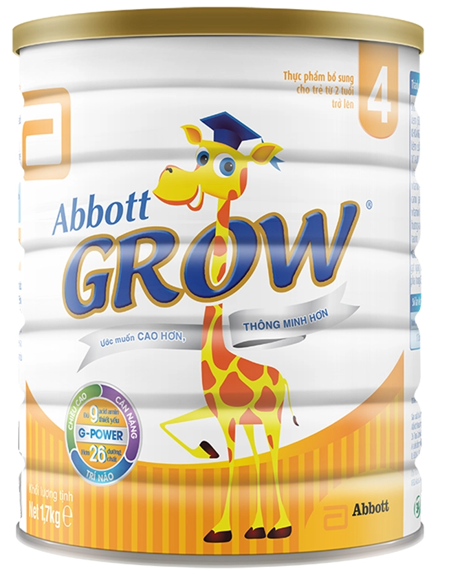 Sữa bột Abbott Grow 2+ (Grow 4 cũ) G-Power Hương Vani 1.6kg (Không kèm quà)