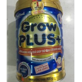 Sữa bột Nutifood GrowPlus+ dinh dưỡng giúp trẻ tăng cân khỏe mạnh (màu xanh) hộp thiếc 900g thumbnail
