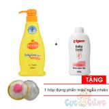 Sữa tắm gội Wesser 500ml - Cam + Phấn rôm Pigeon 200gr Tặng 1 Hộp đựng phan rôm màu ngẫu nhiên - sua tam goi