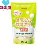 [Made in Japan] Túi dung dịch rửa bình sữa và rau quả Combi 250ml