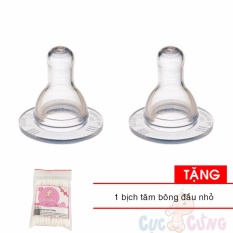 Ty bình sữa Agi cổ thường size S - 2 cái vỹ Tặng 1 bịch tăm bông đầu nhỏ