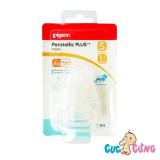 Ty bình sữa Pigeon Silicone Plus cổ rộng size S - 2 cái/vỹ - ty binh sua co rong