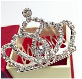 Vương miện cài tóc đính đá VM39 (Bạc)