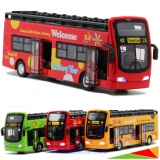 Xe bus mui trần mô hình sắt chạy đà