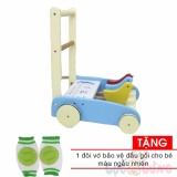 Xe tập đi bằng gỗ 3 đầu hình thú Song Son tặng 1 bao vớ gối màu ngẫu nhiên