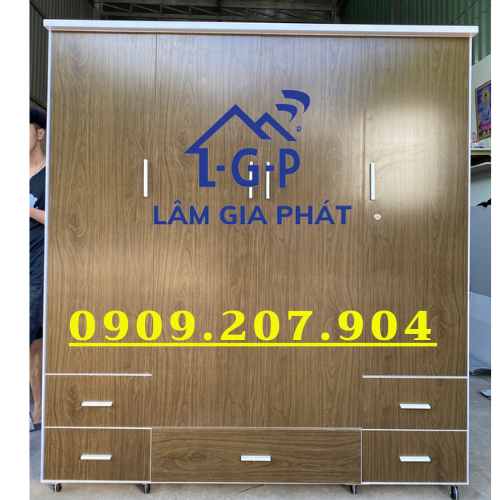 Tủ nhựa quần áo 4 cánh lớn màu nâu