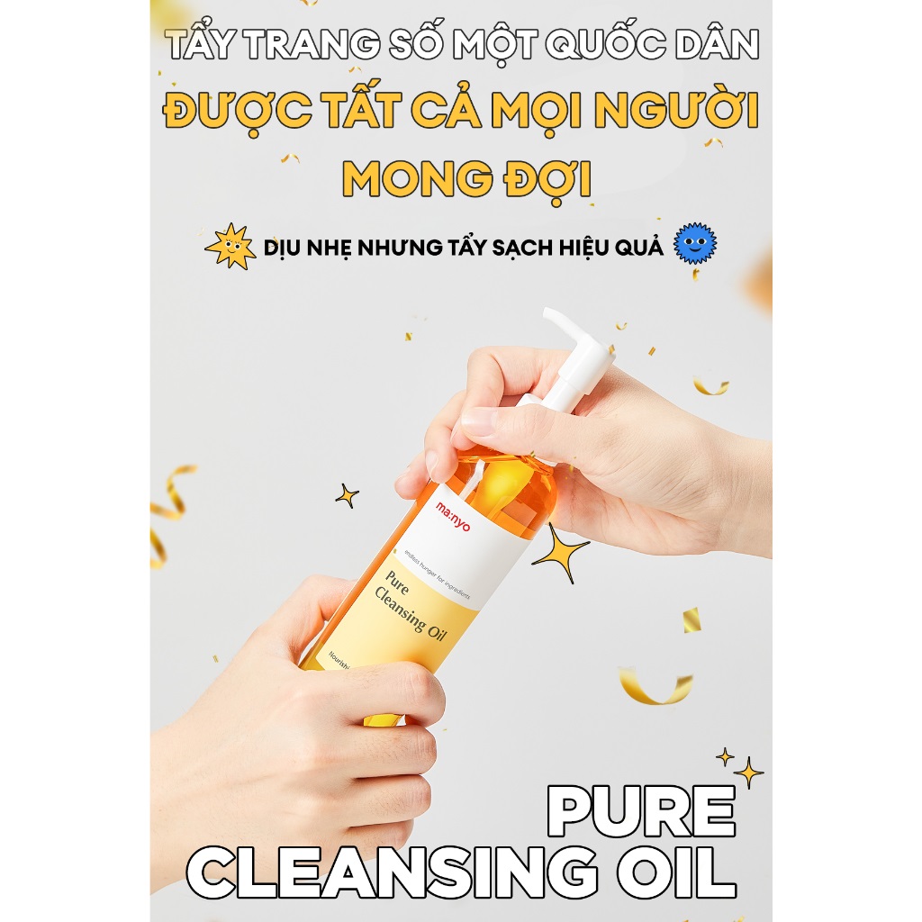 Dầu tẩy trang ma:nyo Pure Cleansing Oil sạch sâu, dịu nhẹ, tăng độ ẩm da 200ml