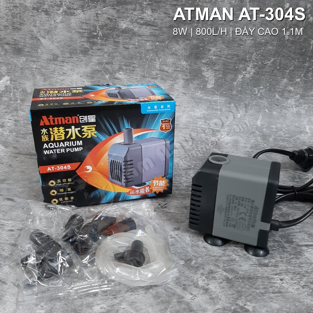 Bơm atman at-304s dòng bơm bể cá thế hệ mới bền bỉ, tiết kiệm điện