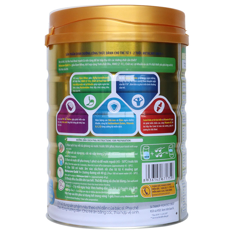 Sữa Meta Care số 1 +  900g (Trẻ 1-2 tuổi) (ngày 16/07/2024)