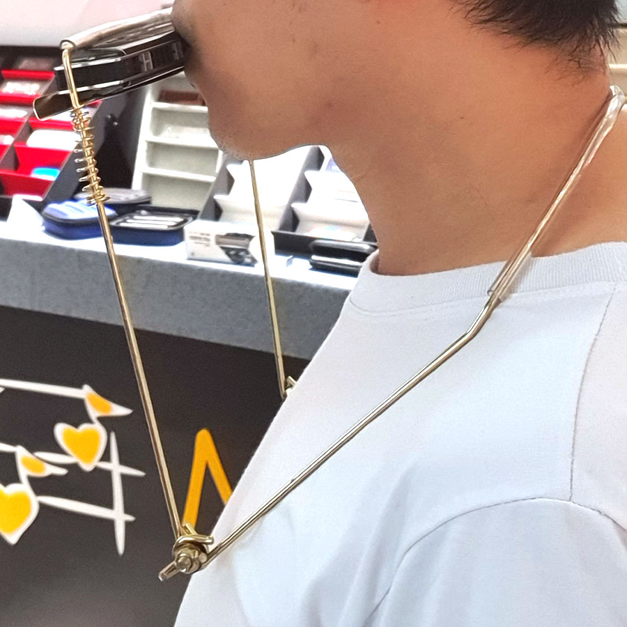 Kẹp kèn harmonica diationic 10 lỗ (Đen)