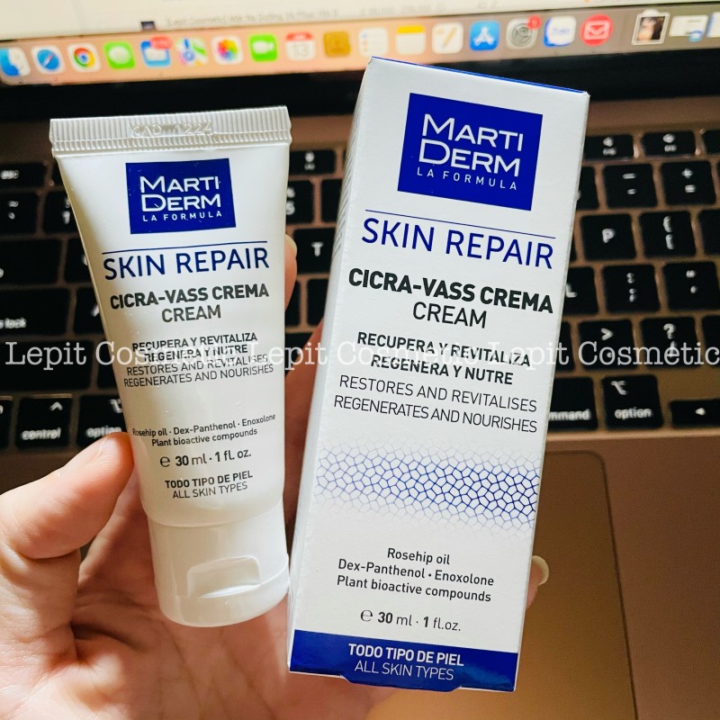 [30ml] Kem dưỡng ẩm phục hồi da MartiDerm Skin Repair Cicra-Vass Crema Cream - Lepit Cosmetic cao cấp