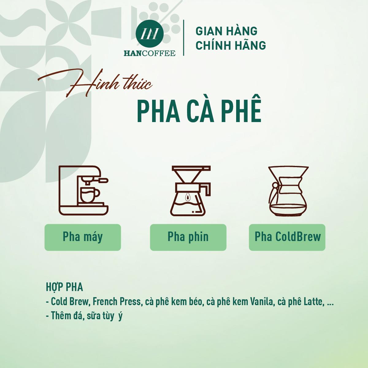 [250g/500g] Cà phê pha phin/pha máy 100%ARABICA hợp pha Cold Brew. Cà Phê nguyên chất HANCOFFEE