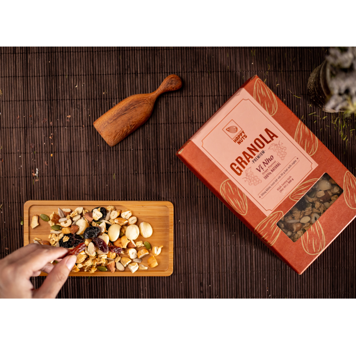 Granola vị nho mix HAPPY NUTS 500gr