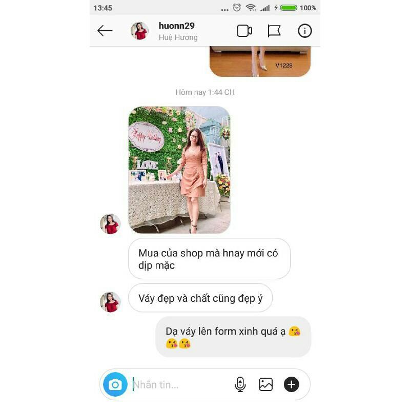 Đầm xòe màu nude thiết kế V1198