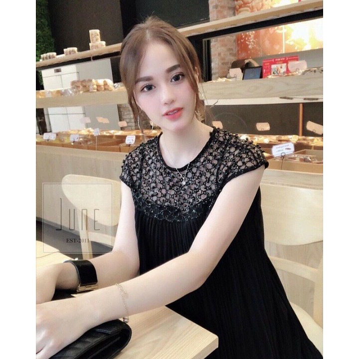 Đầm bầu xếp ly cao cấp