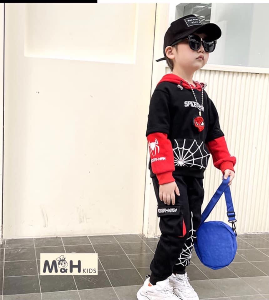 [Sale xả hàng]- Bộ quần áo thu đông siêu nhân nhện cho bé trai