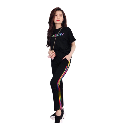 Sét bộ nữ thể thao in chữ raibow thời trang thể thao đi chơi đi làm s100