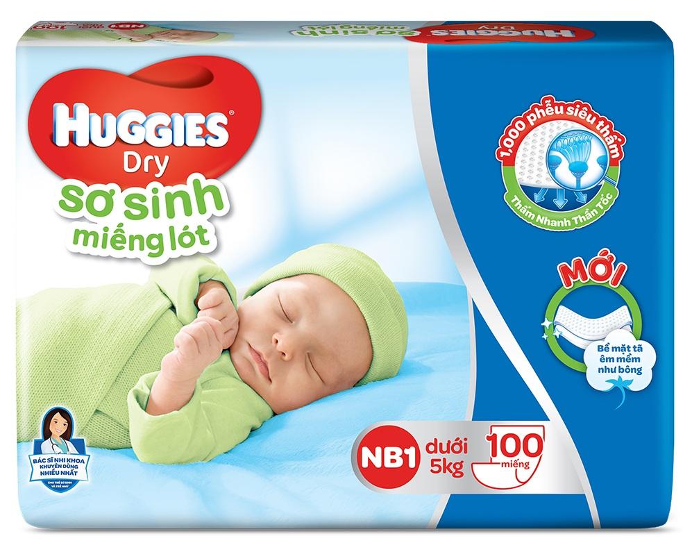 Miếng Lót Sơ Sinh Huggies NB1 100 miếng