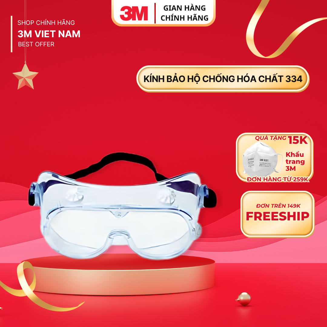 Kính Bảo Hộ Chống Hóa Chất 3M™ 334