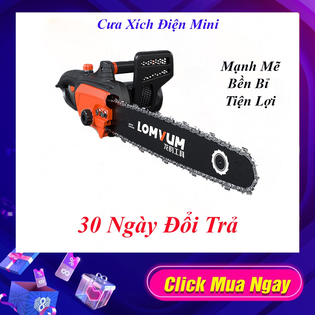 Máy cưa xích mini công suất 2000w dùng cưa gỗ làm vườn- máy cưa xích điện giá rẻ bảo hành 12 tháng