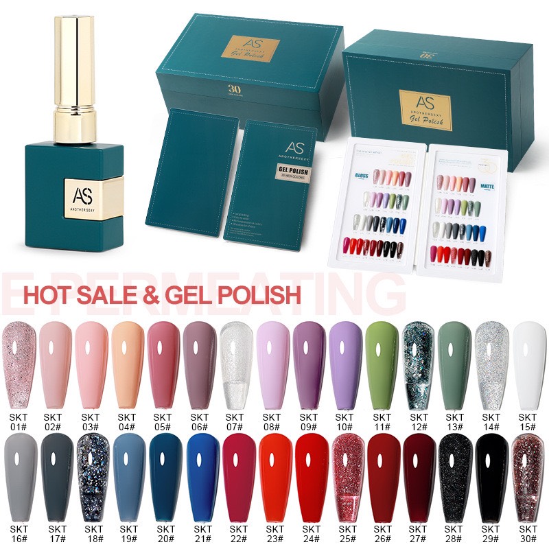 Sơn Gel AS mẫu mới nhất chai xanh mã SKT chính hãng sơn móng tay chai 15ml