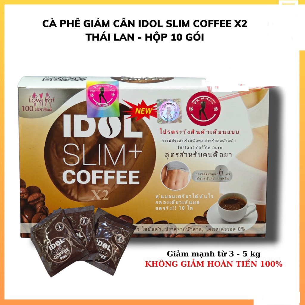 Cà phê giảm cân idol slim x2 thái lan hộp 10 gói