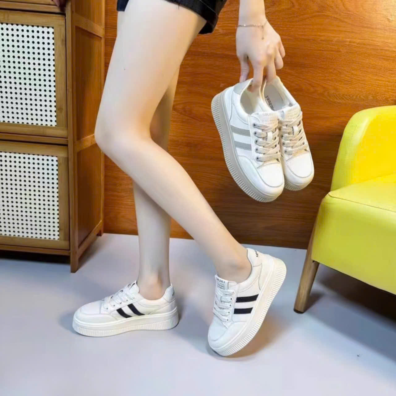 Giầy Thể Thao Nữ Độn Đế 5cm Hàng QCCC