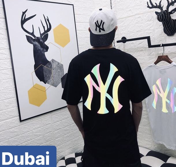 ÁO THUN NAM NỮ CHỮ NY PHẢN QUANG PHOM FORM RỘNG TAY LỠ MÙA HÈ MẠNH MẼ SÀNH ĐIỆU VẢI DÀY MIN - DUBAI FASHION