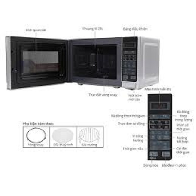 Lò vi sóng Sharp R-G572VN-S 25 Lít (Giá áp dụng giao tại HN, HCM& các tỉnh liên hệ shop)