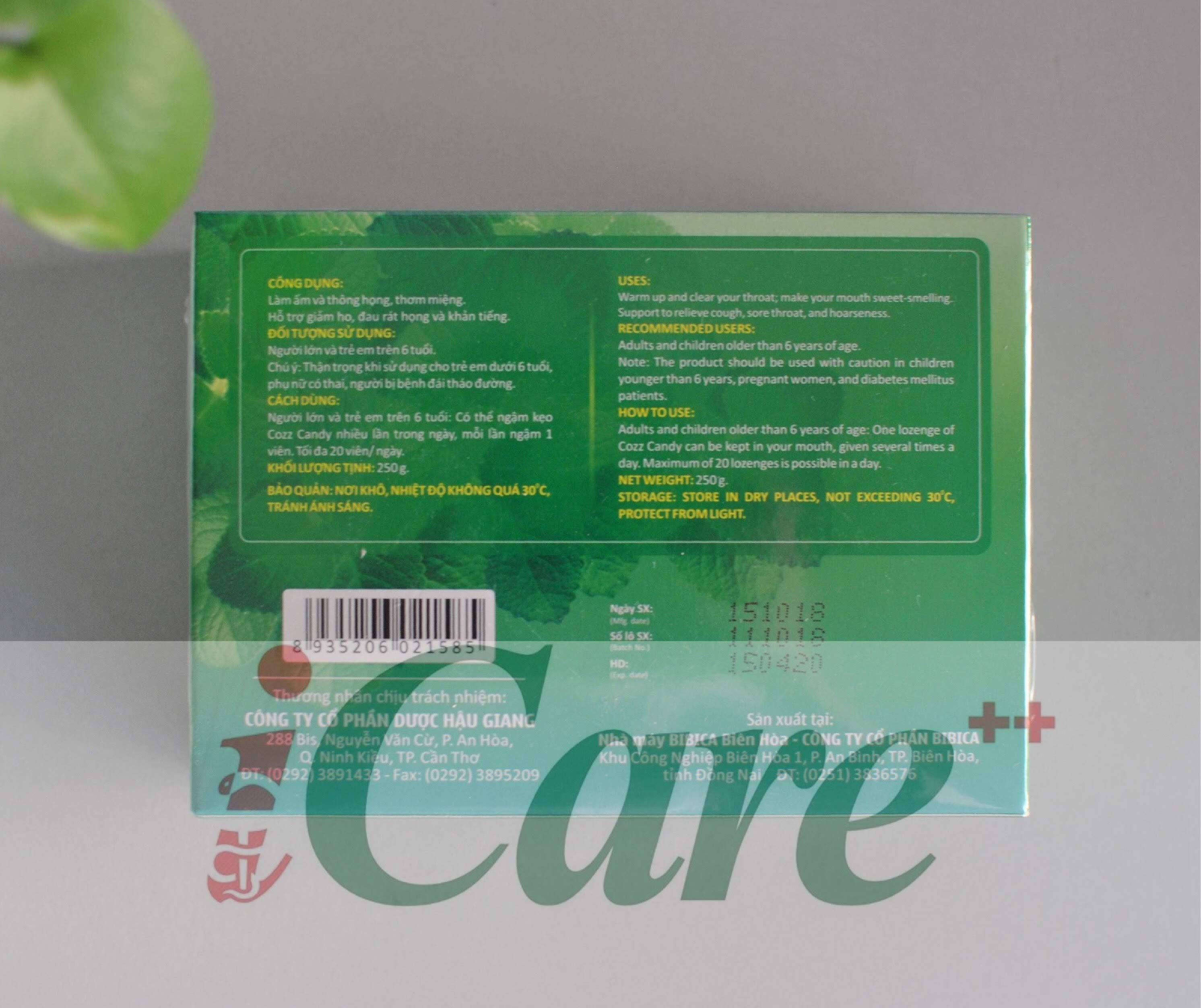 COZZ CANDY - KẸO NGẬM HO BẠC HÀ