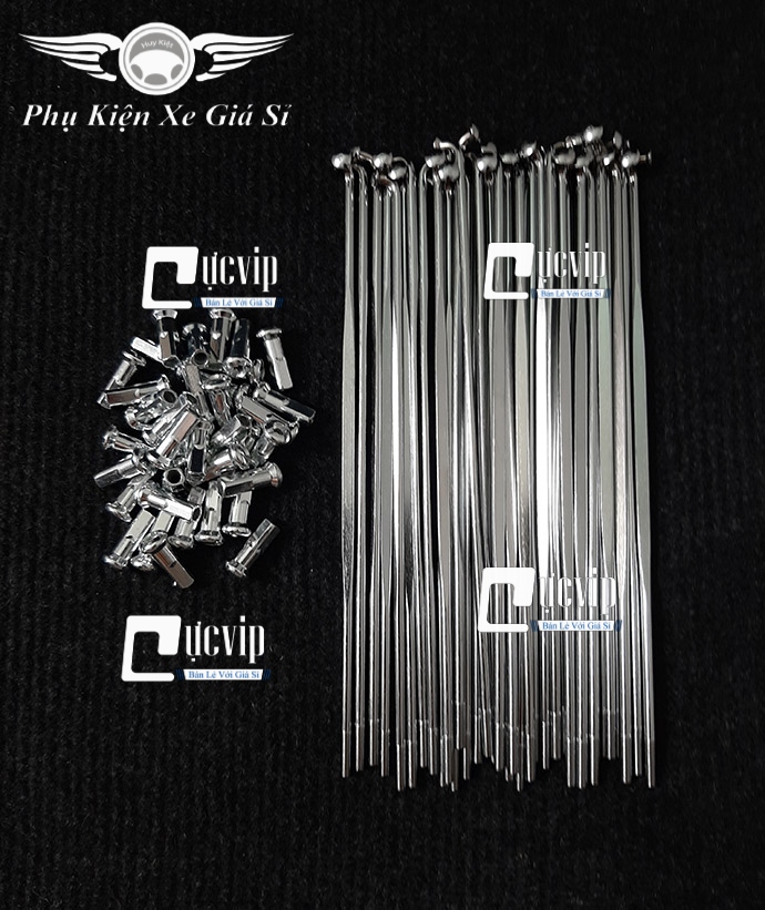 Combo 2 Bộ Căm Dẹp Mạ Crom 1.57 - 1.49 (2 Bánh Đùm) Xe Sirius MS3033