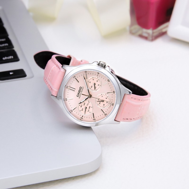 [HCM]Đồng hồ nữ dây da  CASIO LTP-V300L-4AUDF