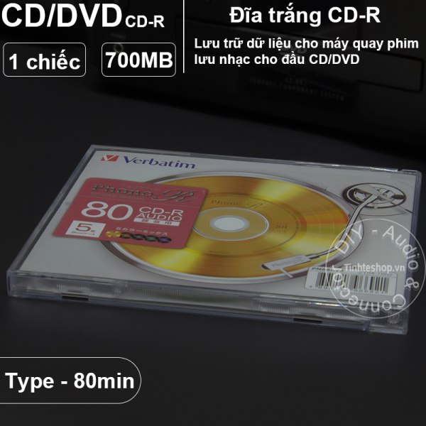 Bảng giá Đĩa CD phono ghi nhạc có hộp Verbatim 700MB 80min - 1 chiếc Phong Vũ