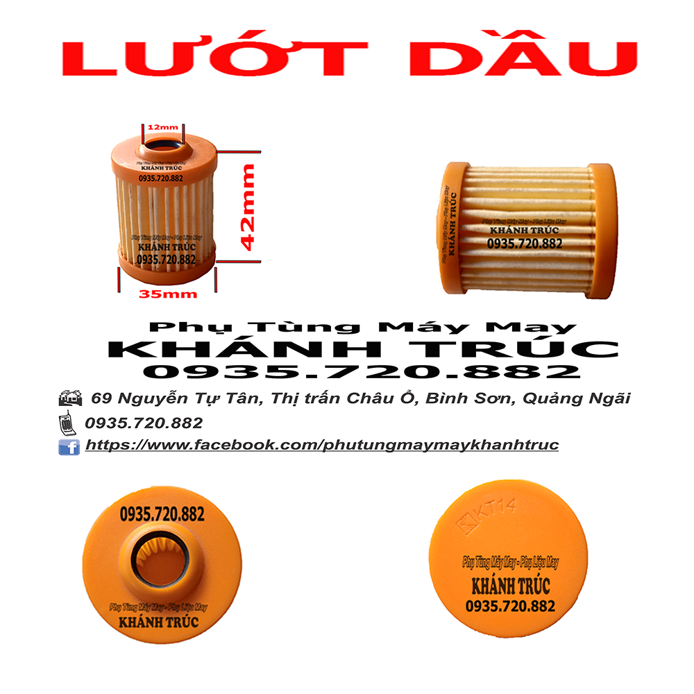 KT14 Lướt dầu máy vắt sổ Siruba máy may công nghiệp