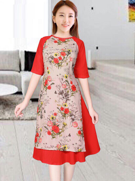 SÉT ÁO DÀI CÁCH TÂN KÈM CHÂN VẤY HSÉT ÁO DÀI CÁCH TÂN KÈM CHÂN VẤY HỌA TIẾT HOA BEYEU1688 - BY2019 (ĐEN)ỌA TIẾT HOA BEYEU1688 - BY2019 (ĐỎ)