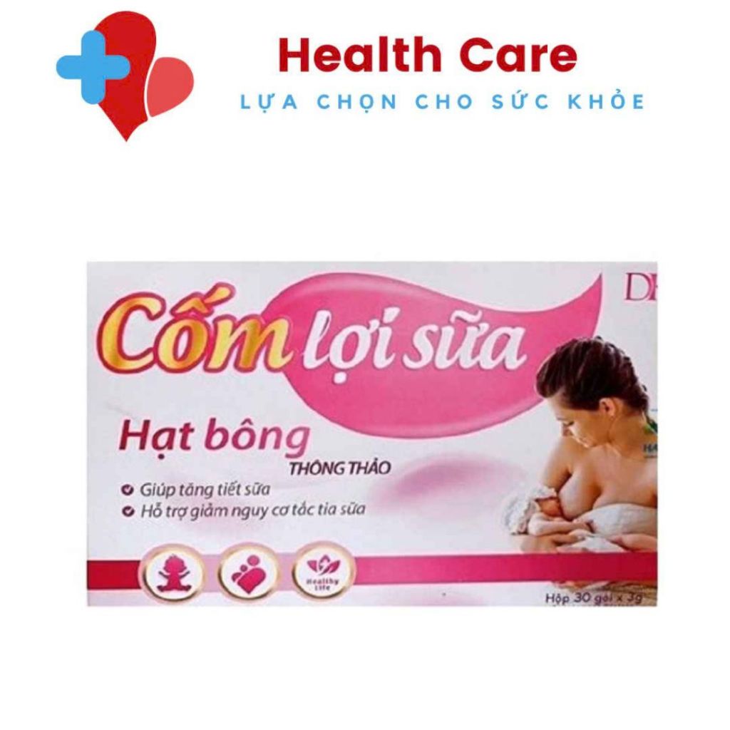 Cốm lợi sữa hạt bông thông thảo - Hộp 30 gói