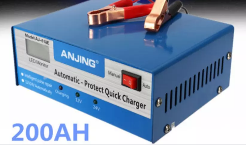 Bộ sạc bình acquy 12V-24V 200Ah dành cho mọi dòng xe hơi và ô tô, dễ dàng mang sử dụng và mang theo