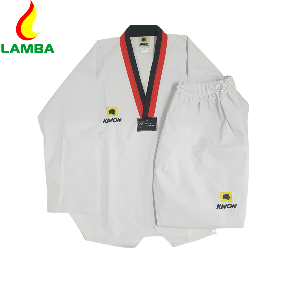 VÕ PHỤC TAEKWONDO KWON VẢI SỌC CAO CẤP.