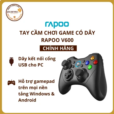 [HCM]Tay cầm chơi game có dây Rapoo V600 có dây kết nối USB dành cho PC – Laptop