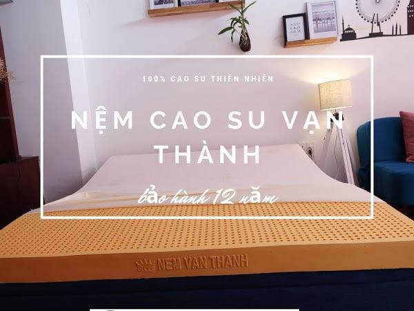 [HCM]Nệm 1m6 x 2m x 20cm Cao Su Thiên Nhiên Vạn Thành TẶNG 1 Ga Bọc Nệm + 2gối hơi