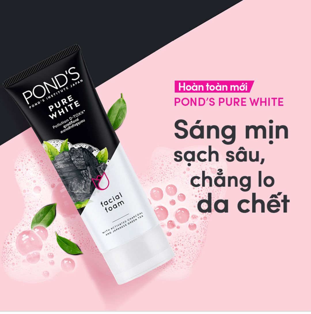 [HCM]Sữa rửa mặt PONDS PURE WHITE ngọc trai đen 100g
