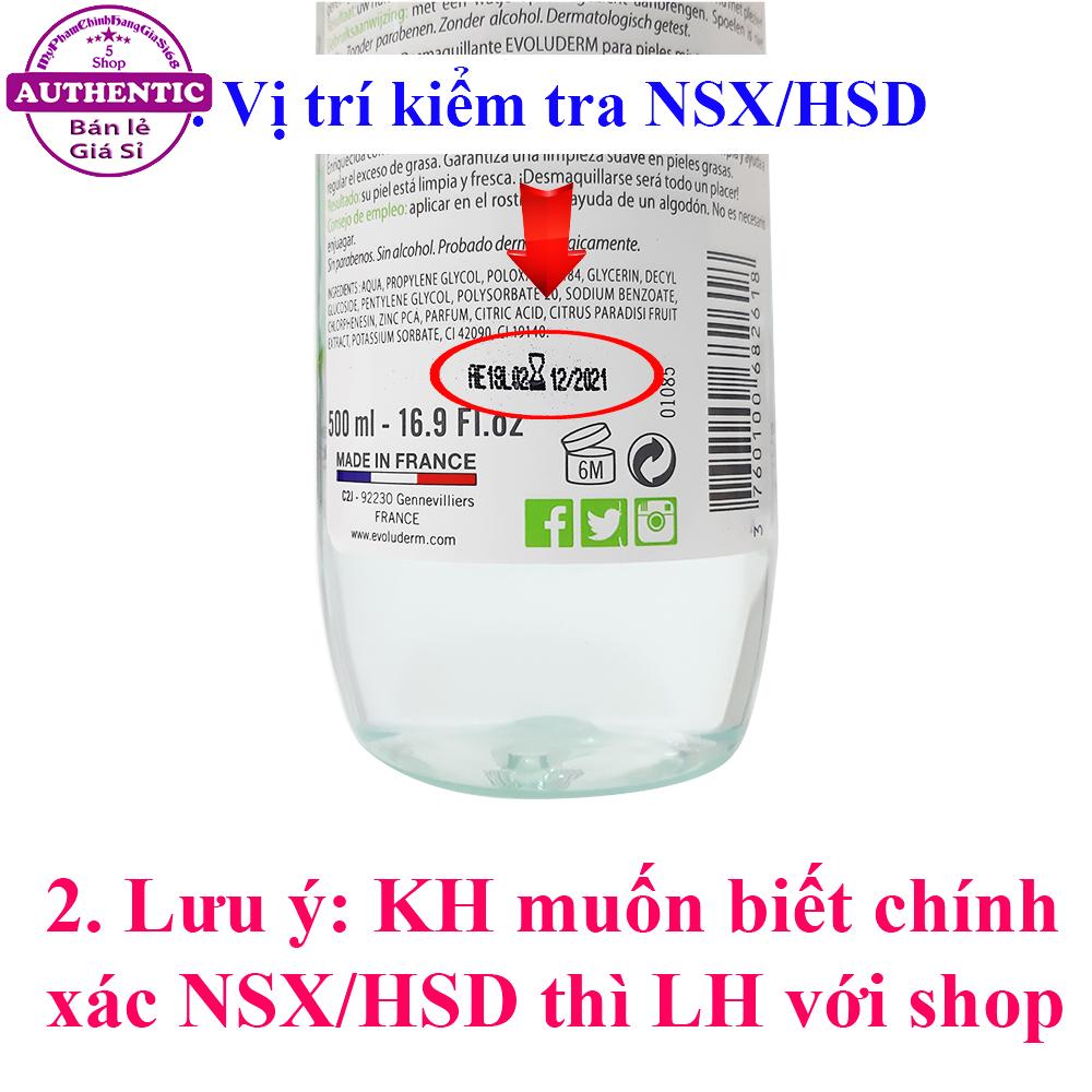 NƯỚC TẨY TRANG EVOLUDERM EAU MICELLAIRE (MÀU ĐỎ - DA NHẠY CẢM)