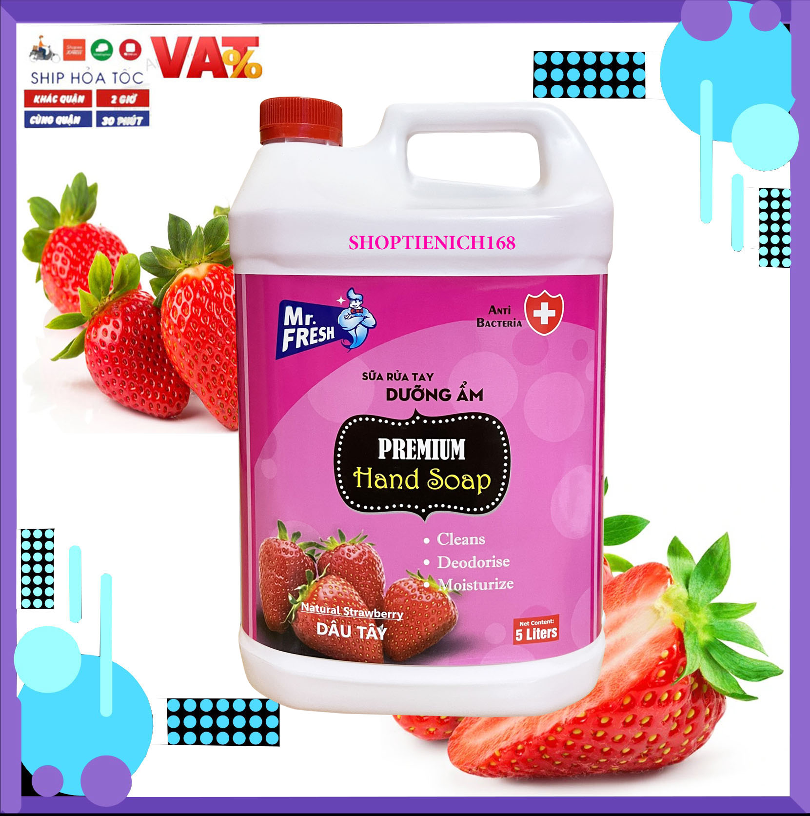 Can Nước rửa tay khử mùi Mr.Fresh 5L Hương Dâu