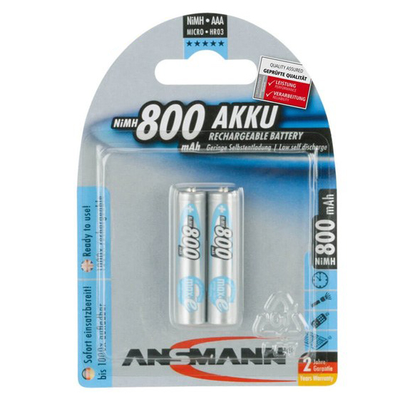 Combo 2 vỉ pin sạc aaa Ansmann 800mAh (1 vỉ 2 viên)