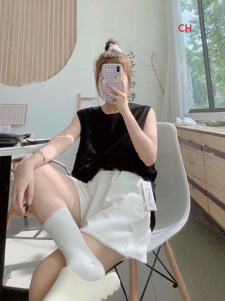 Sét áo tanktop và quần sooc dáng thụng siêu xinh