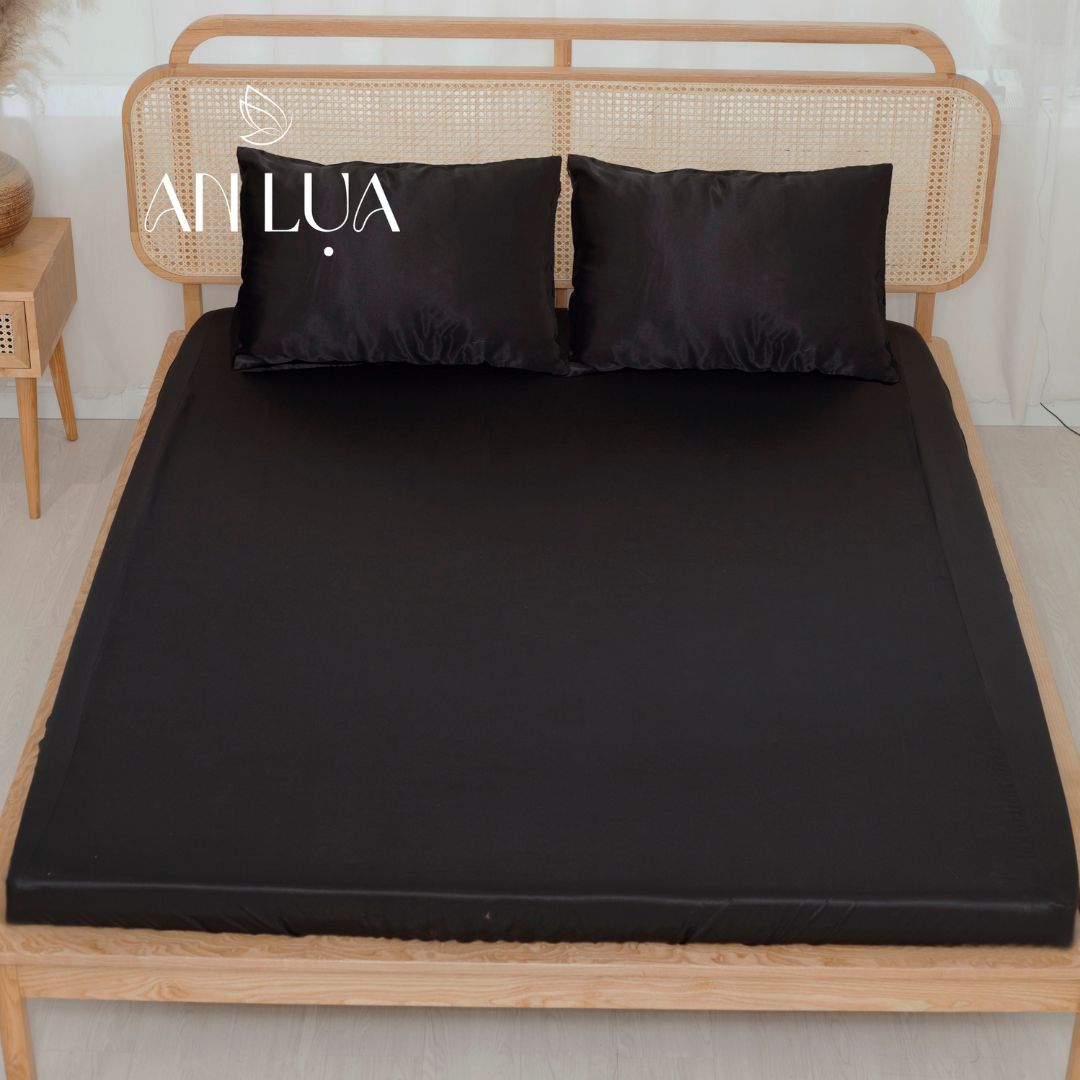 Bộ chăn drap 4 món vải lụa phi satin mịn mát và thân thiện cho da