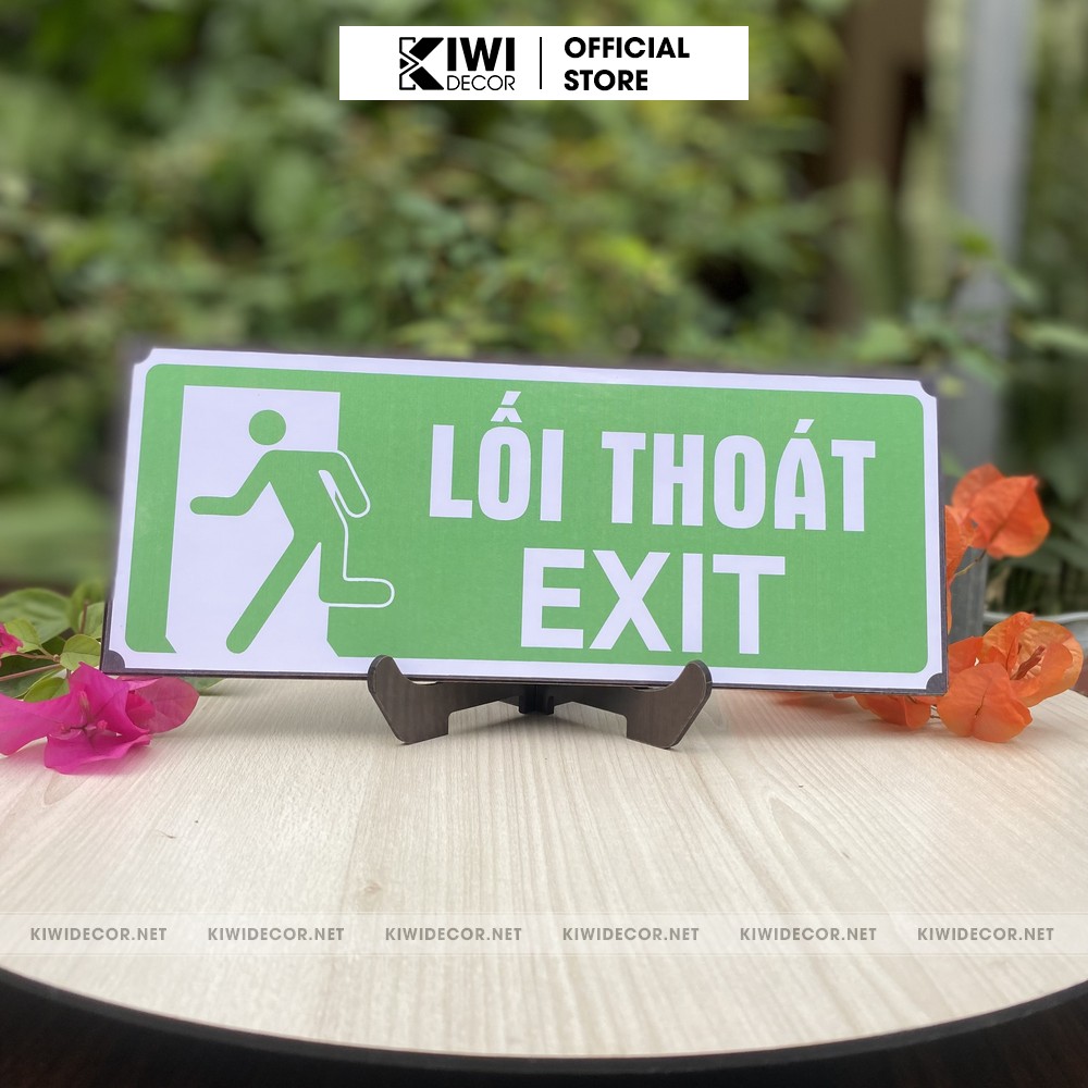 Biển Lối Thoát - Exit, Biển Báo Chỉ Dẫn An Toàn, Chất liệu Gỗ cao cấp